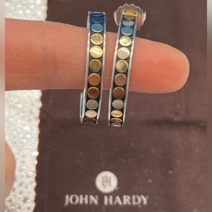 🔴Authentic RARE JOHN HARDY LARGE Dot Collection Sterling Silver&Gold Earrings🔴